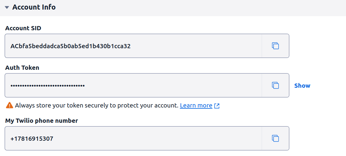 Twilio account