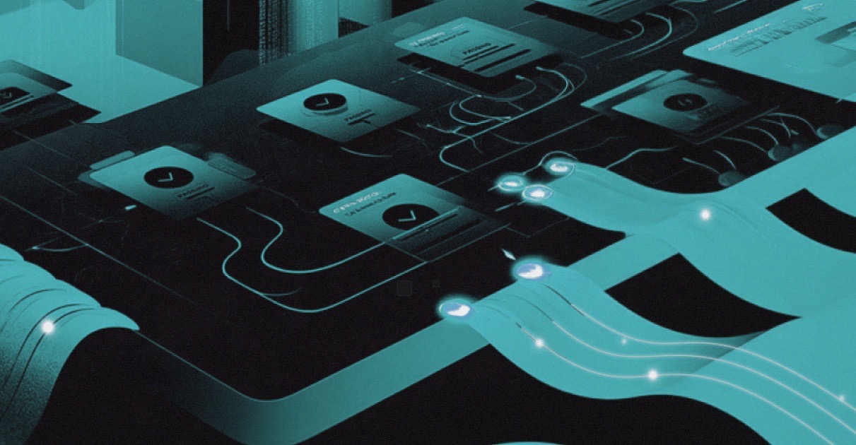 hero image for the blog showing an abstract illustration of ai assisted QA.